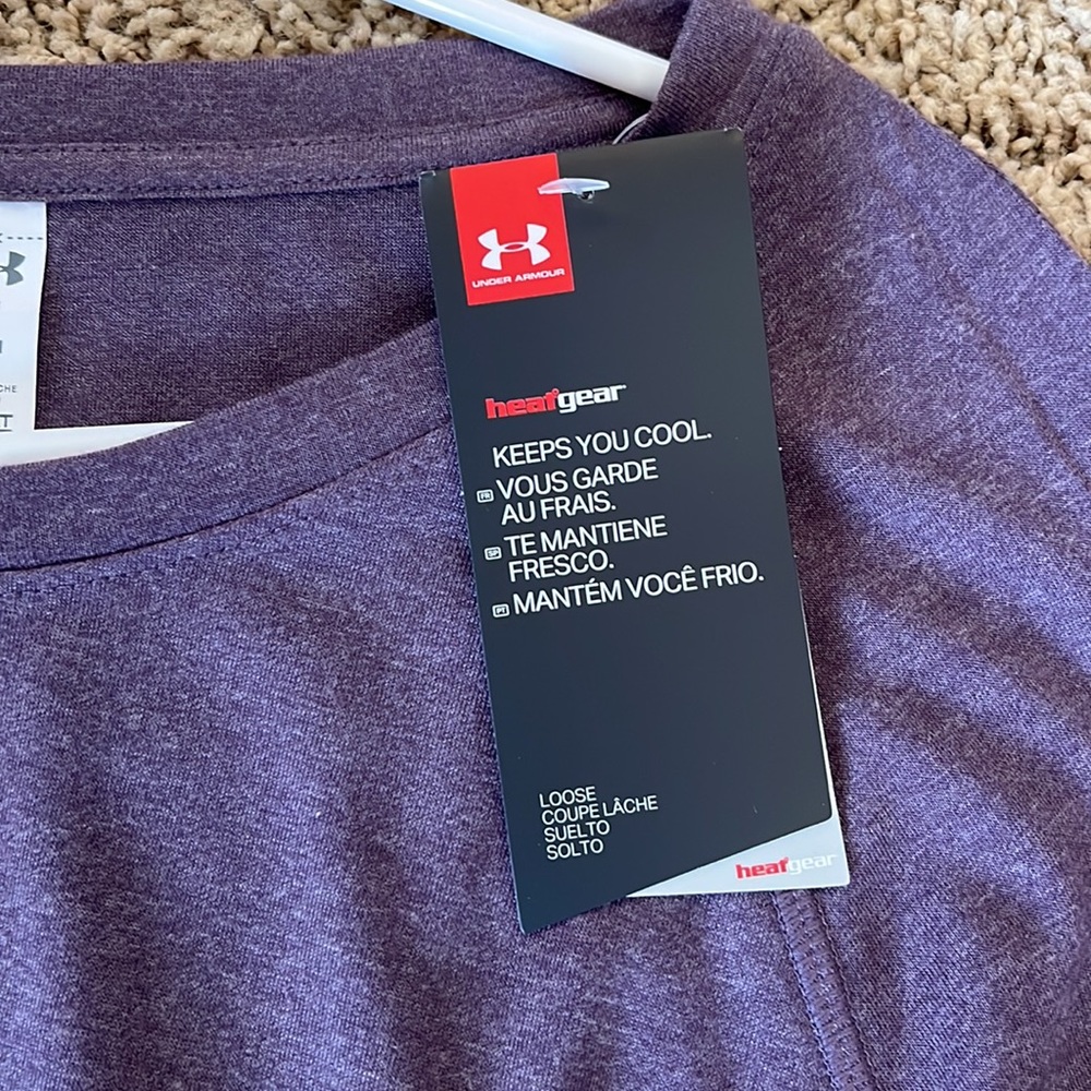 Under Armour Purple Open Back Shirt - Picture 2 of 5